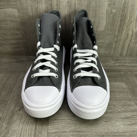 Converse Move Hi Youth Size 6 Dark Grey Sparkle Hightop Shoes - Picture 3 of 9
